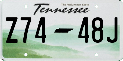 TN license plate Z7448J