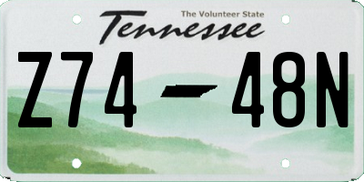 TN license plate Z7448N