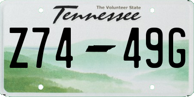 TN license plate Z7449G
