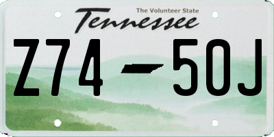 TN license plate Z7450J