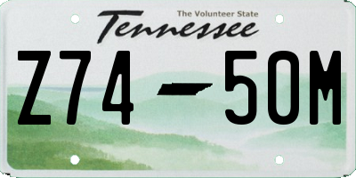 TN license plate Z7450M