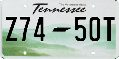 TN license plate Z7450T
