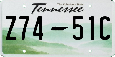 TN license plate Z7451C