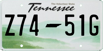 TN license plate Z7451G