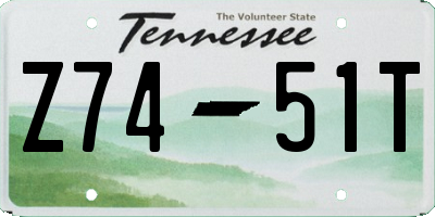 TN license plate Z7451T