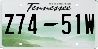 TN license plate Z7451W