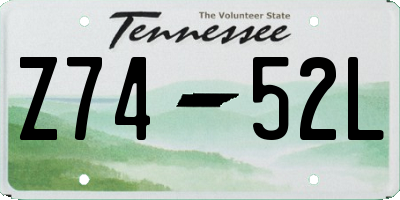 TN license plate Z7452L