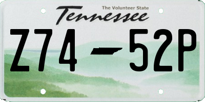 TN license plate Z7452P