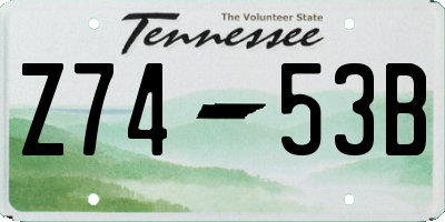 TN license plate Z7453B