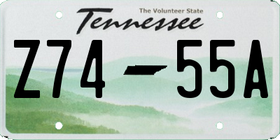 TN license plate Z7455A