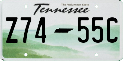 TN license plate Z7455C