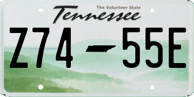 TN license plate Z7455E
