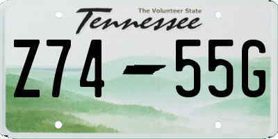 TN license plate Z7455G