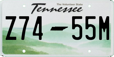 TN license plate Z7455M