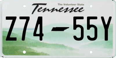 TN license plate Z7455Y