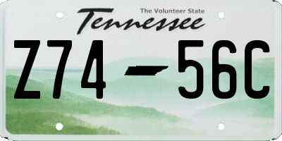 TN license plate Z7456C