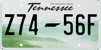 TN license plate Z7456F