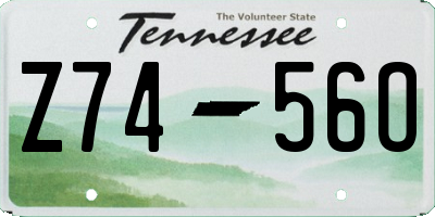 TN license plate Z7456O