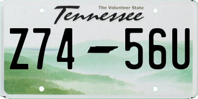 TN license plate Z7456U
