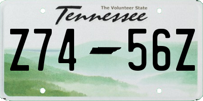 TN license plate Z7456Z