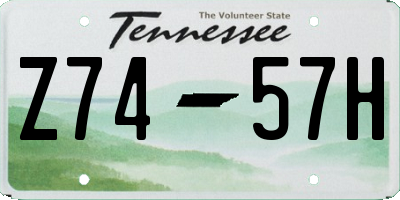 TN license plate Z7457H