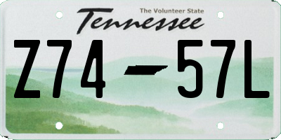 TN license plate Z7457L