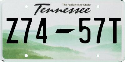 TN license plate Z7457T