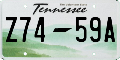 TN license plate Z7459A