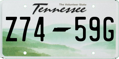 TN license plate Z7459G
