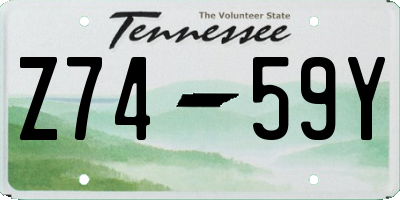 TN license plate Z7459Y