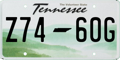TN license plate Z7460G
