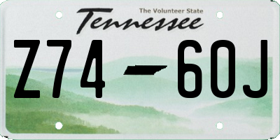 TN license plate Z7460J