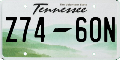 TN license plate Z7460N