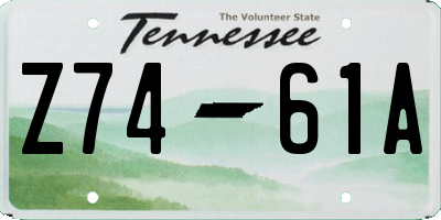 TN license plate Z7461A