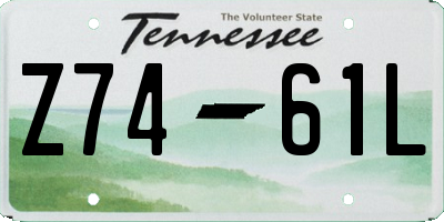 TN license plate Z7461L