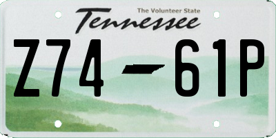 TN license plate Z7461P