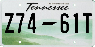 TN license plate Z7461T