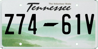 TN license plate Z7461V