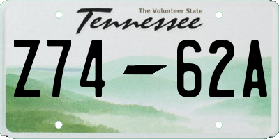 TN license plate Z7462A