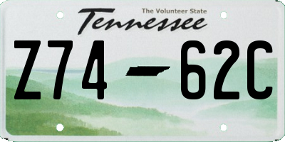 TN license plate Z7462C