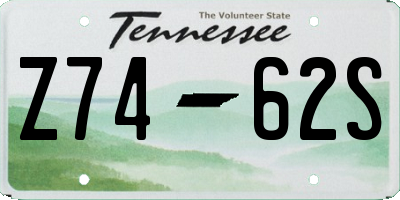 TN license plate Z7462S