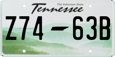 TN license plate Z7463B
