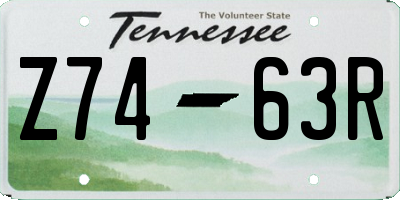 TN license plate Z7463R