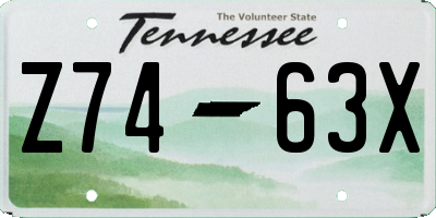 TN license plate Z7463X