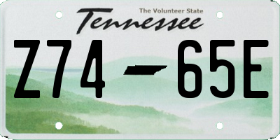 TN license plate Z7465E