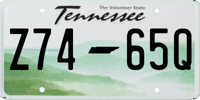 TN license plate Z7465Q