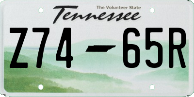 TN license plate Z7465R