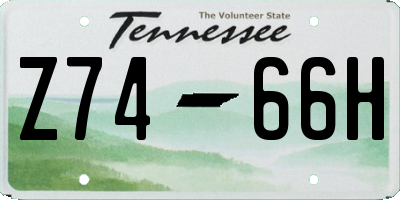 TN license plate Z7466H