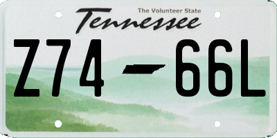 TN license plate Z7466L
