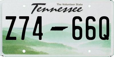 TN license plate Z7466Q